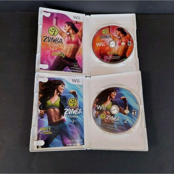 Nintendo Wii Zumba Fitness 1 & 2 Join The Party Dance Exercise Video Game Bundle - Picture 3 of 4